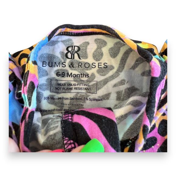 Bums and Roses Party Animal Bamboo Ruffle Romper 6-9 Months Short Sleeve VGUC - Picture 3 of 3